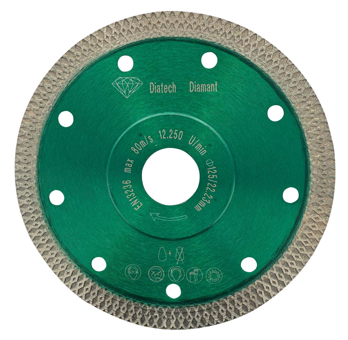 Diamantklinga 125x22,2 mm – GRÖN – Smal – För kakel och klinker