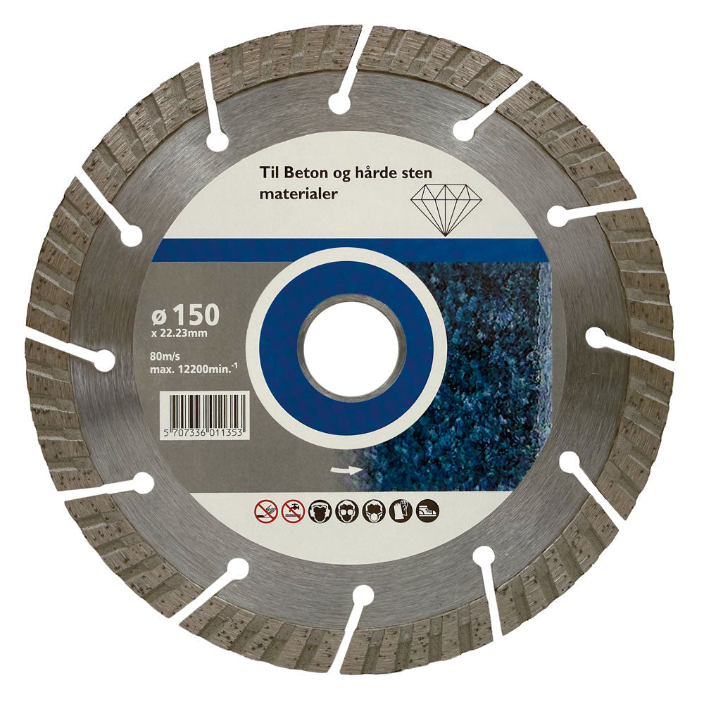 Diamantklinga 150x22,2 mm – TURBO – För armerad betong