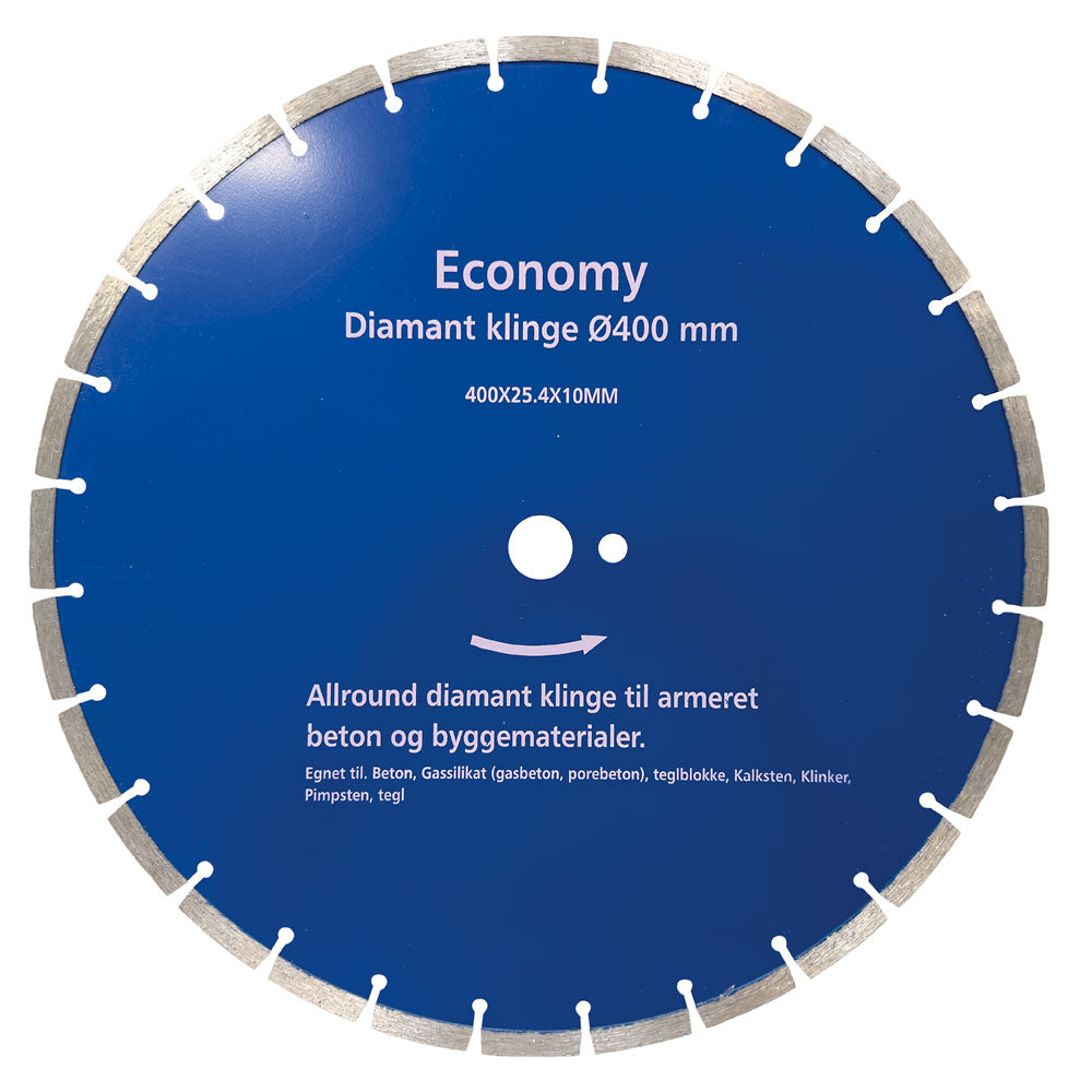 Diamantklinga 400x25,4 mm – Economy – För betong, tegel och byggmaterial