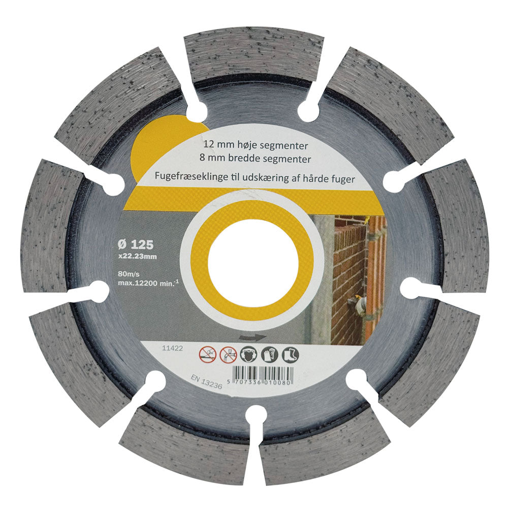 Fogklinga DIA 125x8x22,2 mm – 12 mm segment