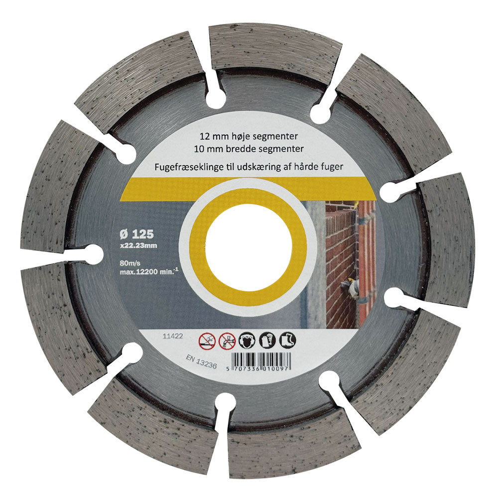 Fogklinga DIA 125x10x22,2 mm – 12 mm segment