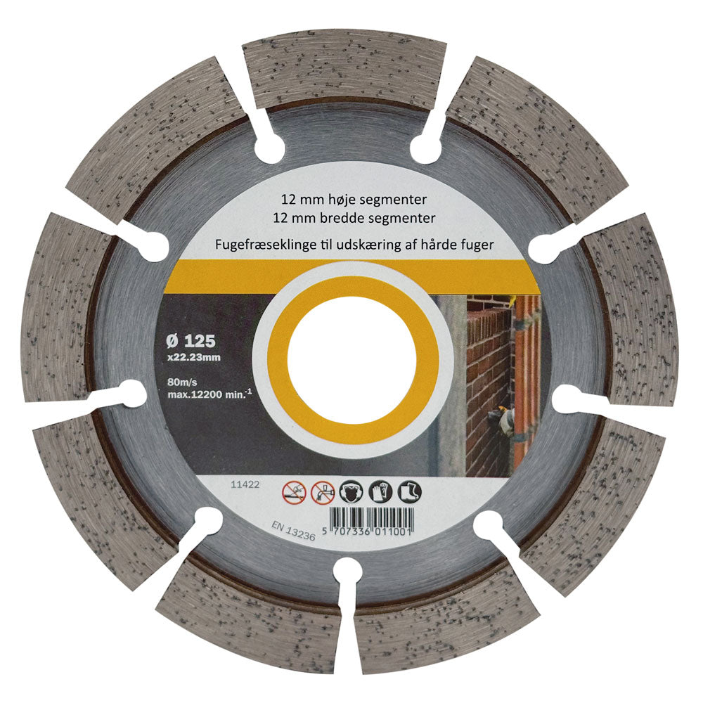Fogklinga DIA 125x12x22,2 mm – 12 mm segment