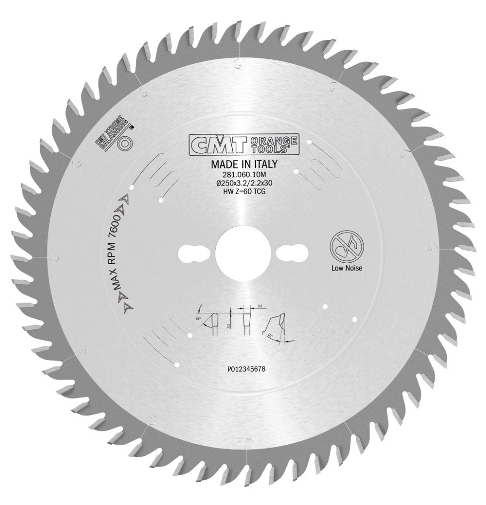 Sågklinga 250mm x 3,2mm x 30mm Z60 TF
