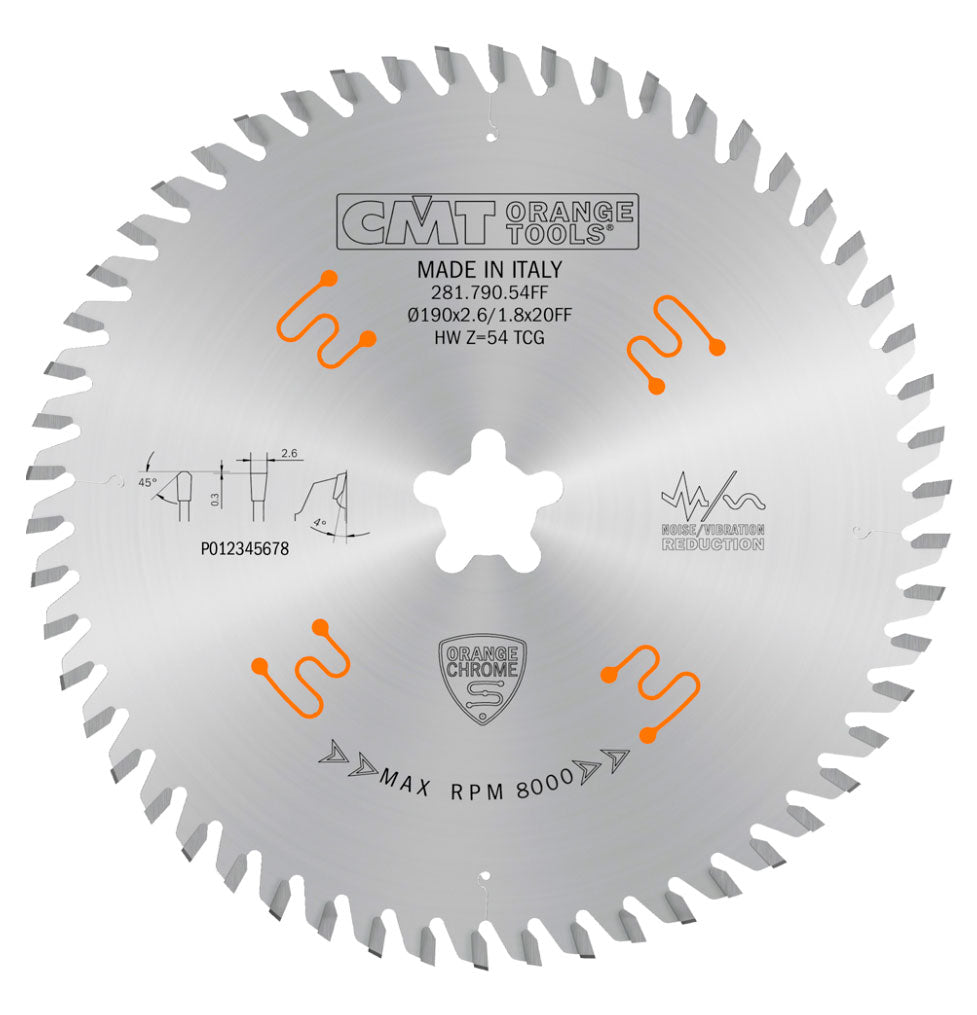 Sågklinga 190mm x 2,6mm x Festool Z54 TF Chrom