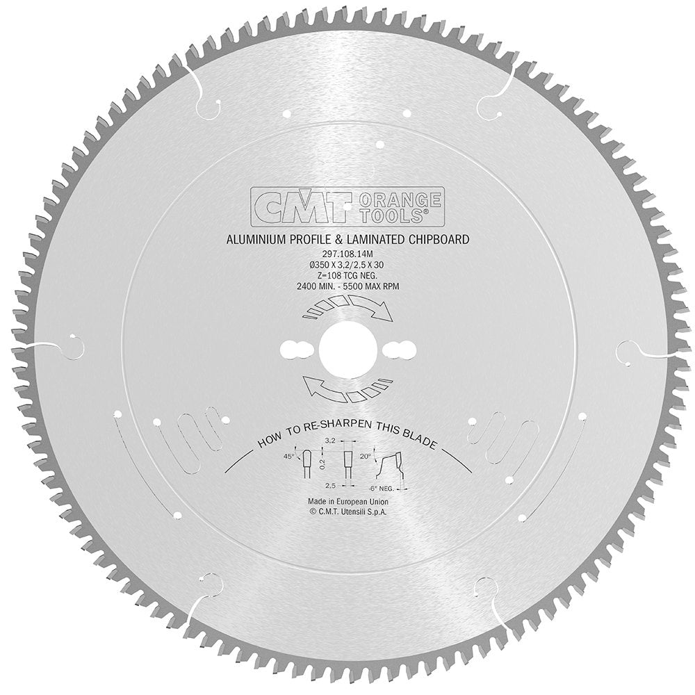 Sågklinga 350mm x 3,2mm x 30mm Z108 NE NEG