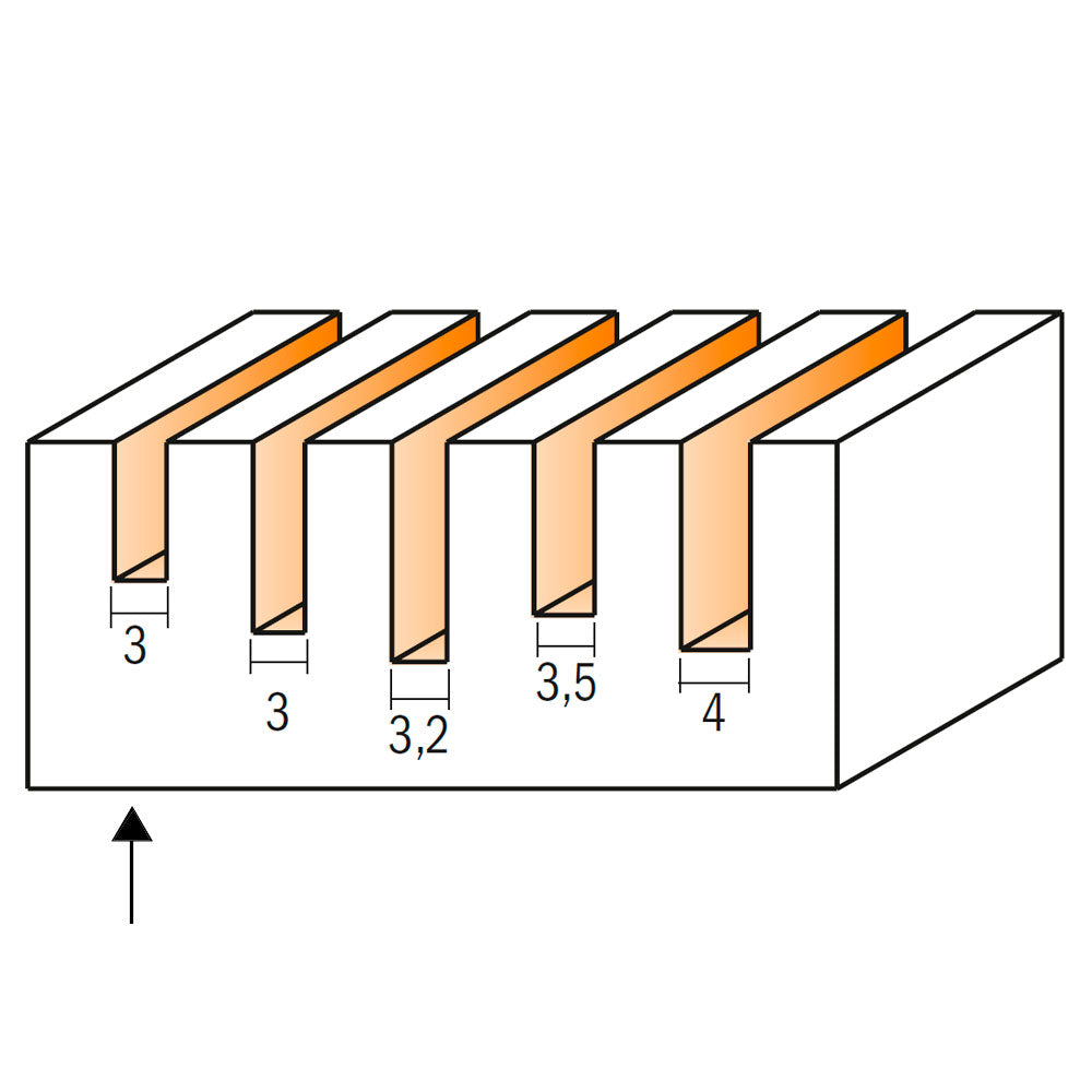 Notfräs 3mm x 8mm / 65mm | 6mm Skaft