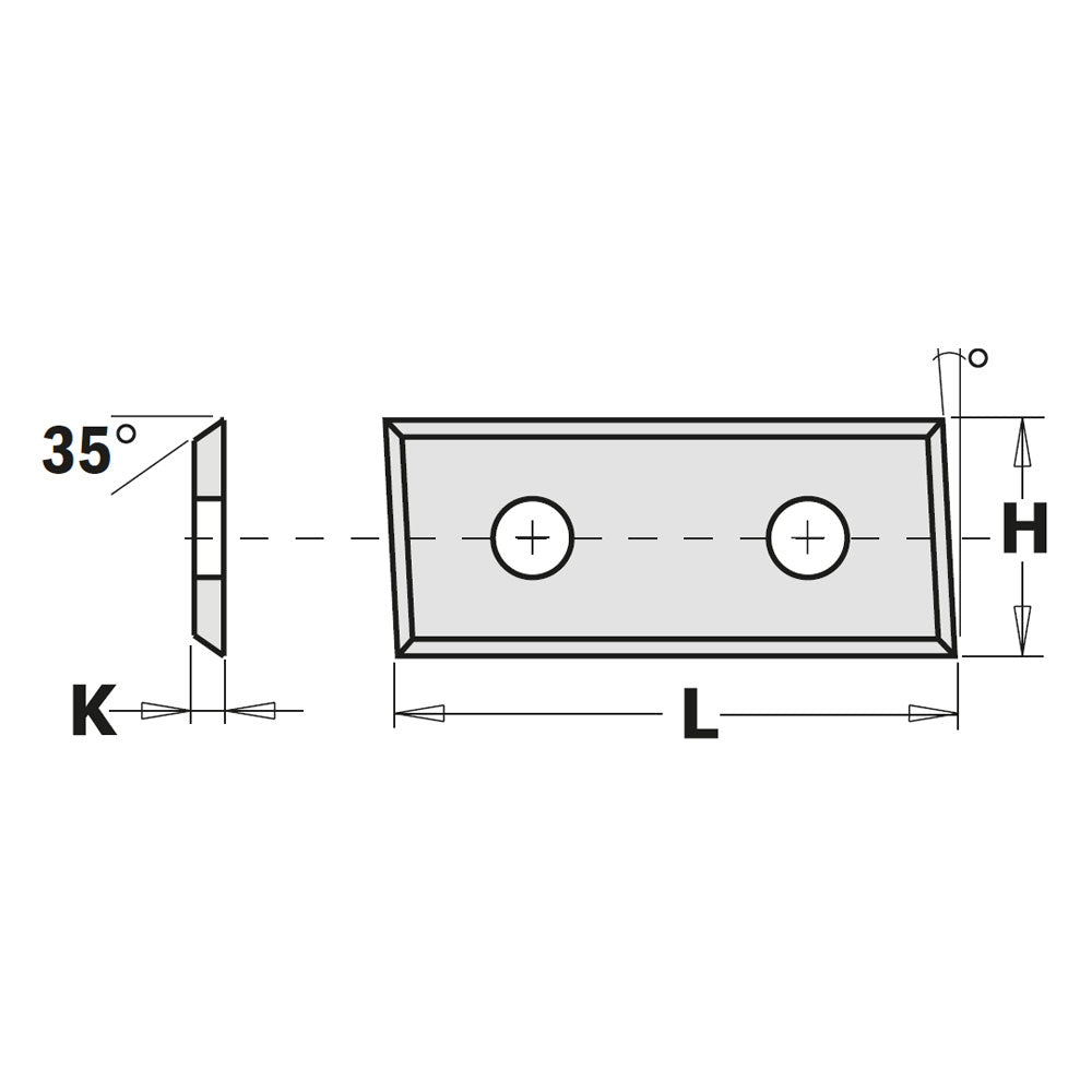 Vänd frässkär 28,3mm x 12mm x 1,5mm samt 3° CMT