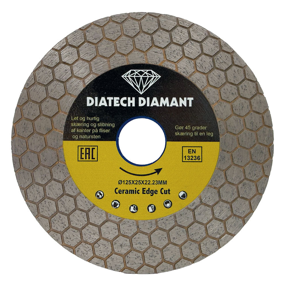 Diamantklinga 125x22,2 mm – GUL – Smal – För kakel och klinker – Ceramic Cut
