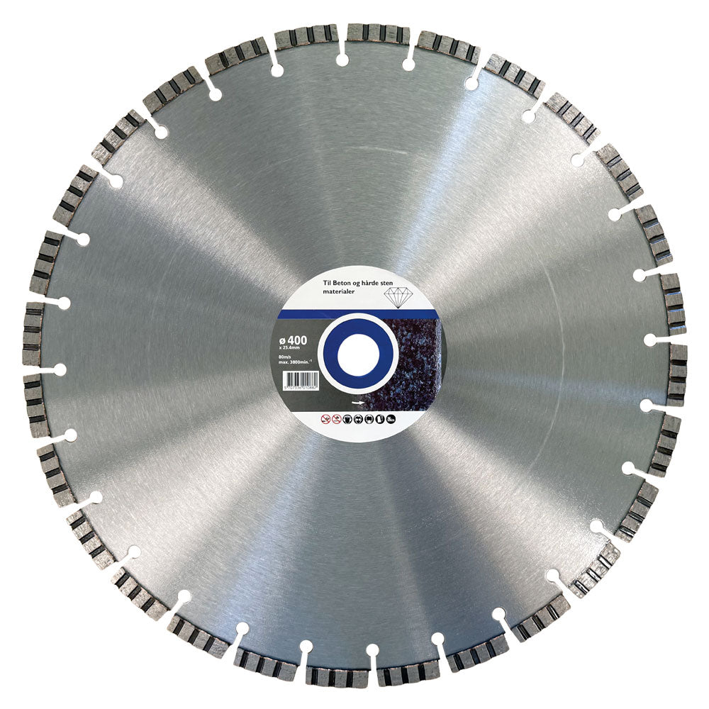 Diamantklinga 400x25,4 mm – För armerad betong – 10 mm segment