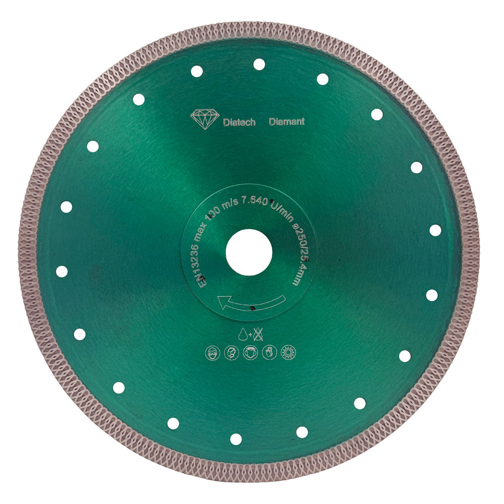 Diamantklinga 250x25,4 mm – GRÖN – Helbana/Tunn – För kakel och klinker