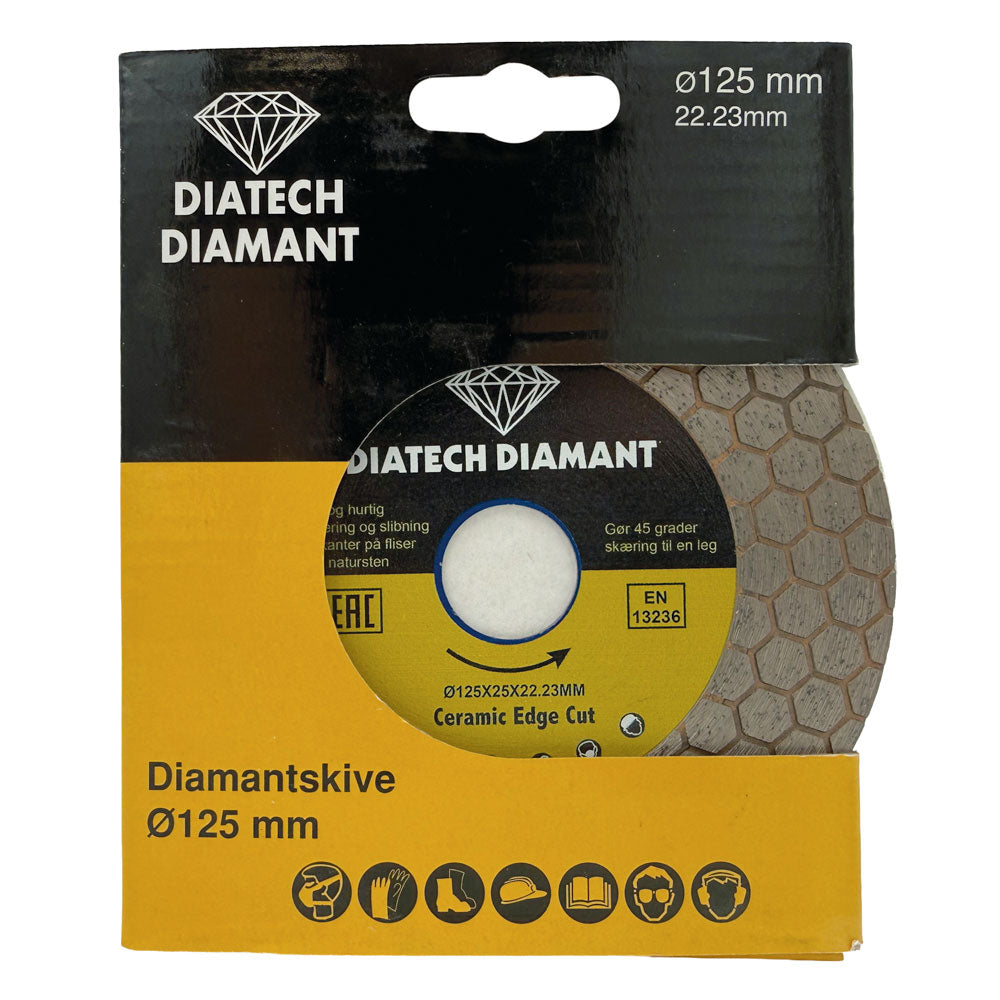 Diamantklinga 125x22,2 mm – GUL – Smal – För kakel och klinker – Ceramic Cut