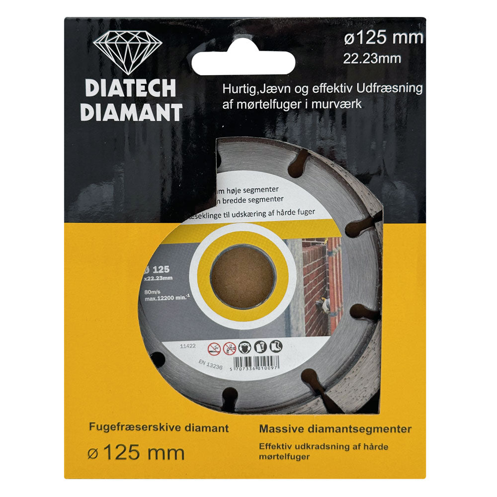 Fogklinga DIA 125x10x22,2 mm – 12 mm segment